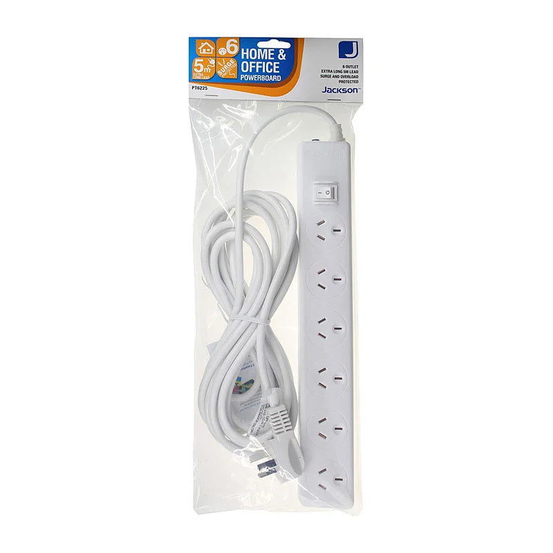 JACKSON 6-Way Powerboard - 5m Cable
