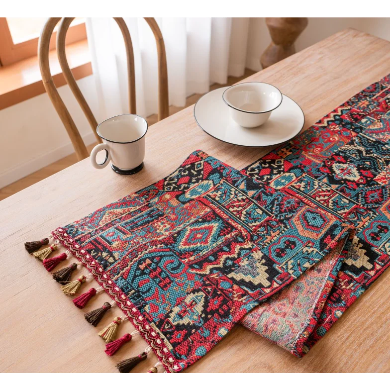 Jacquard Blue Water Plant 33-180cm Elegant Geometric