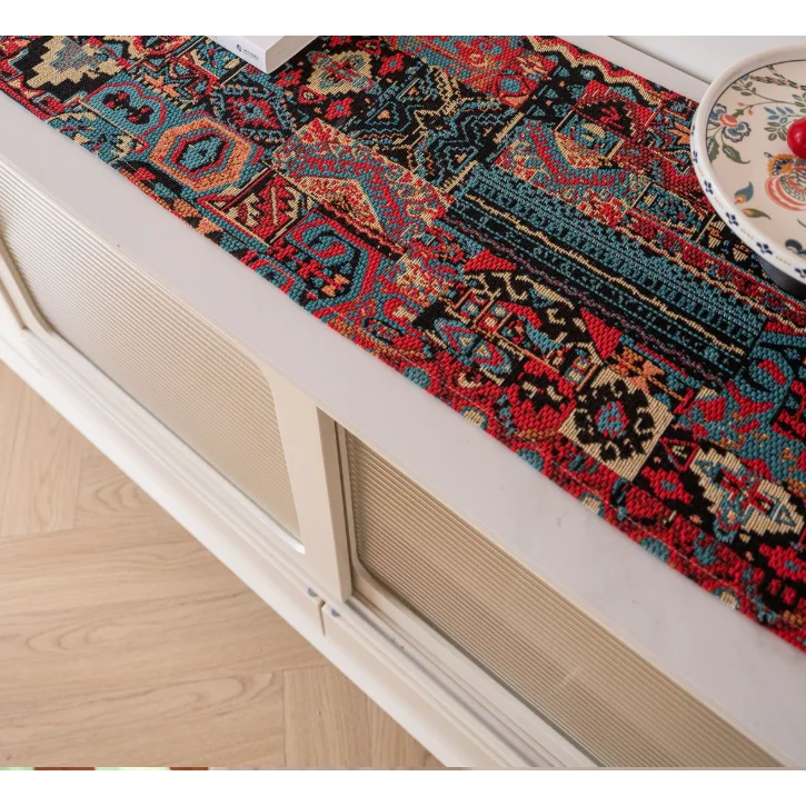 Jacquard Blue Water Plant 33-180cm Elegant Geometric