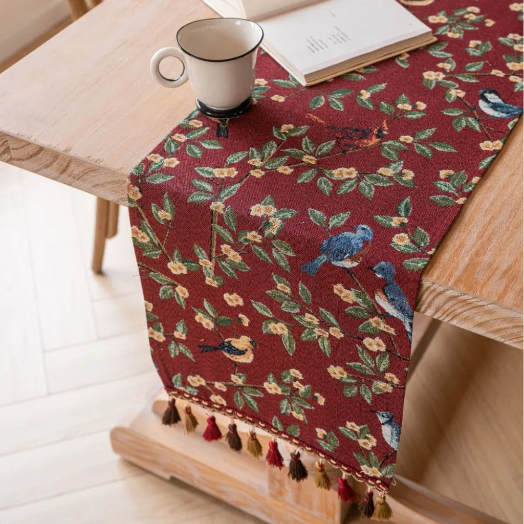 Jacquard Date Red Two Orioles 33-180cm Elegant Geometric