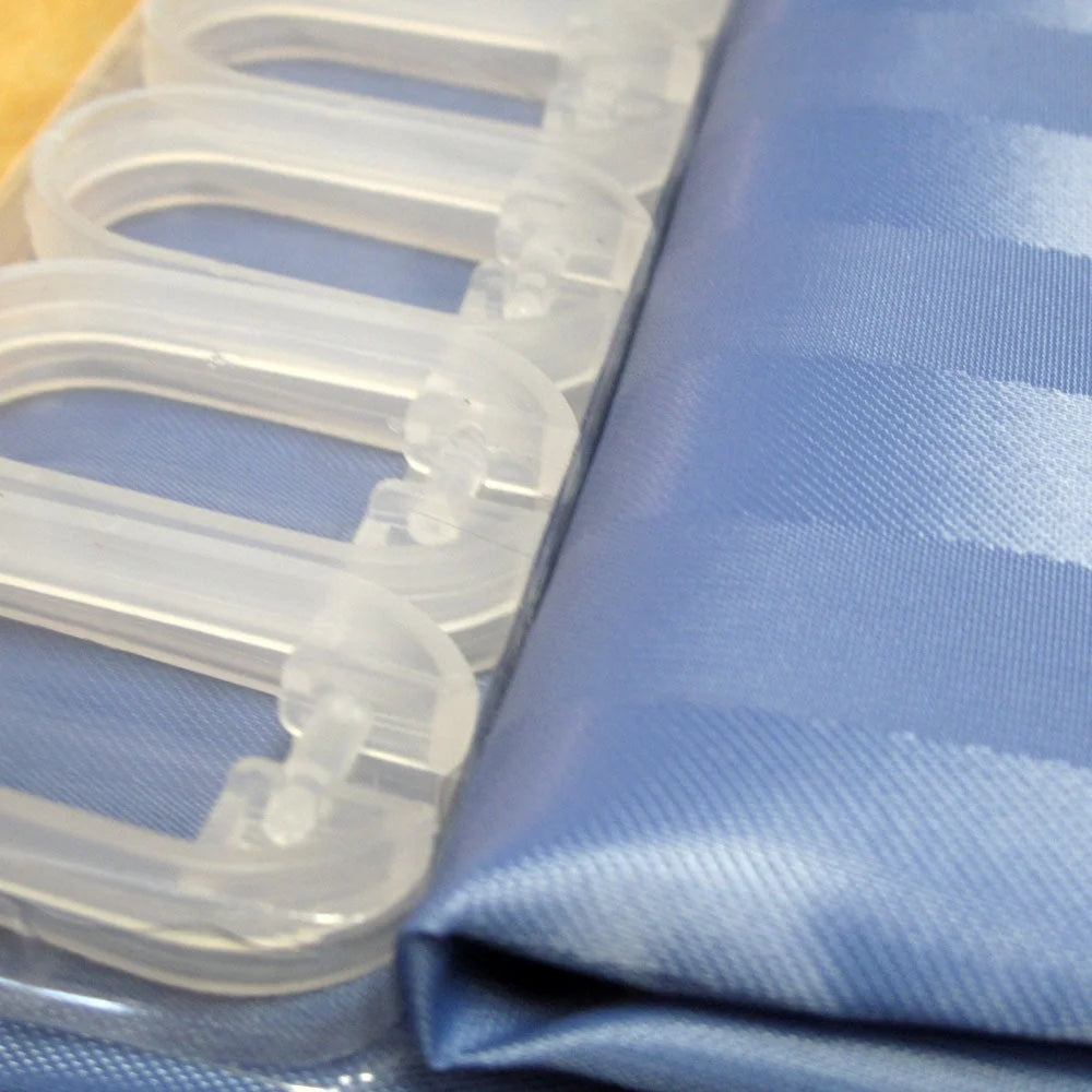 Jacquard Stripe Shower Curtain Navy - Artex - Home & Garden