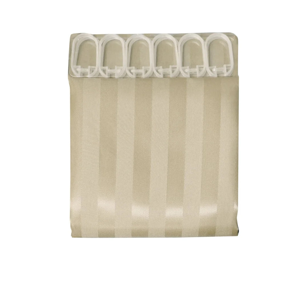 Jacquard Stripe Shower Curtain Wheat - Artex - Home & Garden