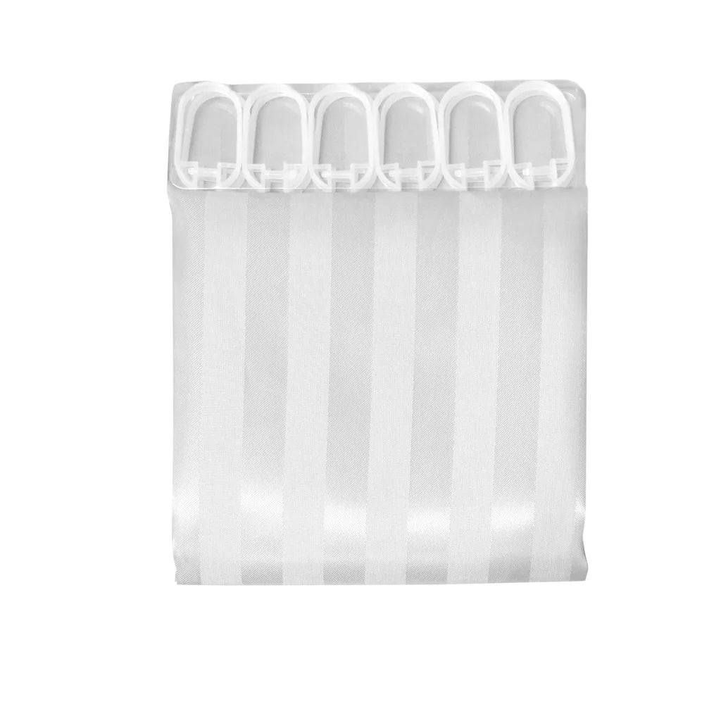Jacquard Stripe Shower Curtain White - Artex - Home & Garden