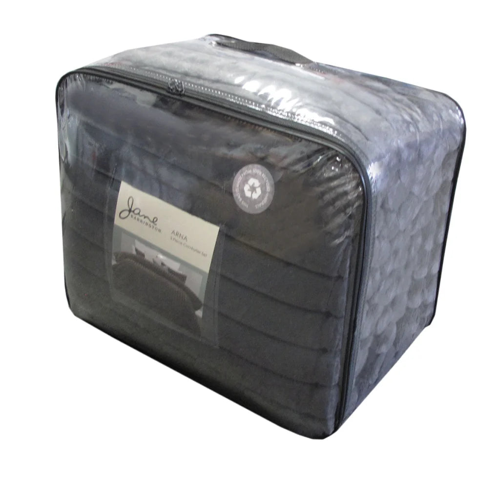 Jane Barrington Arna Charcoal 3-Piece Channel Faux Bunny