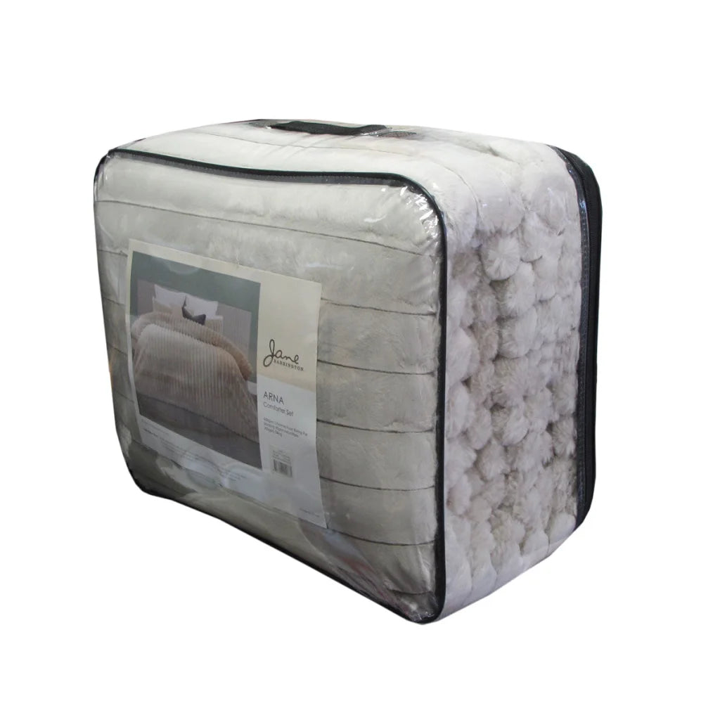 Jane Barrington Arna Natural 3-Piece Channel Faux Bunny Fur