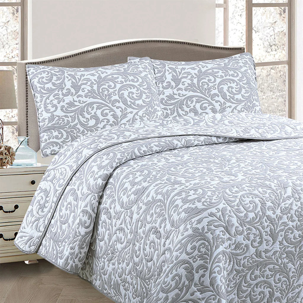 Jane Barrington Grey & White Lightly Quilted Jacquard