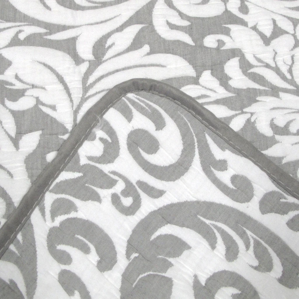 Jane Barrington Grey & White Lightly Quilted Jacquard