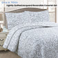 Jane Barrington Grey and White Lightly Quilted Jacquard Reversible Coverlet Set