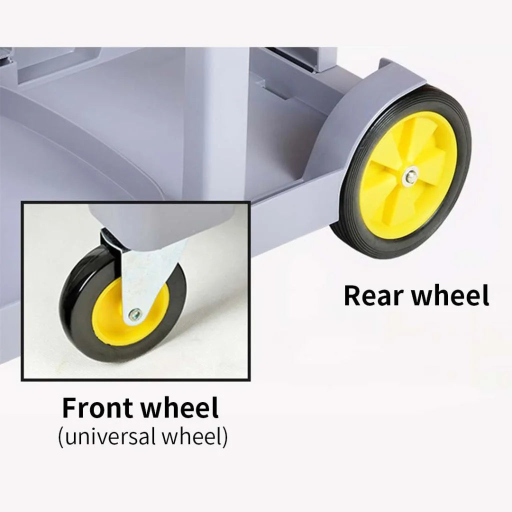 Janitor Cleaning Cart Premium 3-Tier Multifunction Waste Trolley with Waterproof Bag and Lid