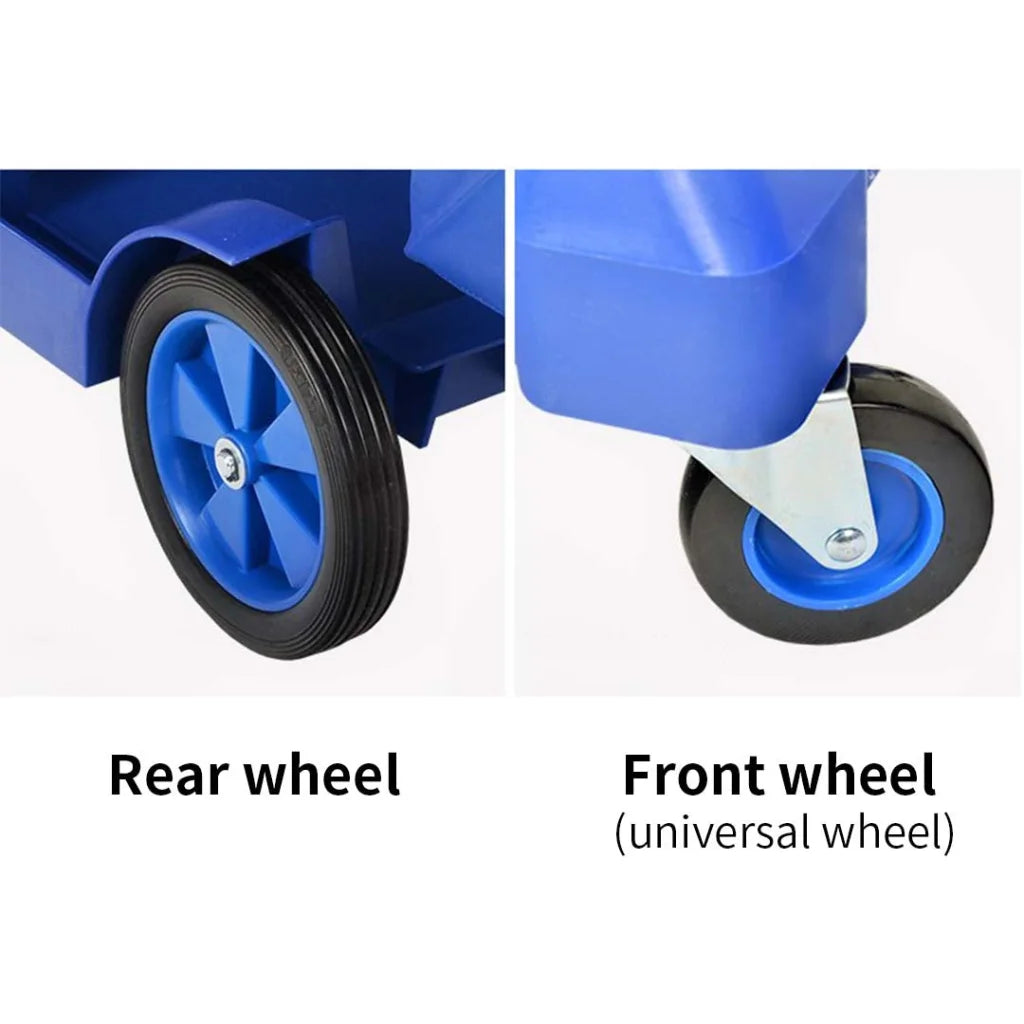 Janitor Cleaning Waste Cart 2X 3 Tier Multifunction Trolley with Waterproof Bag Blue