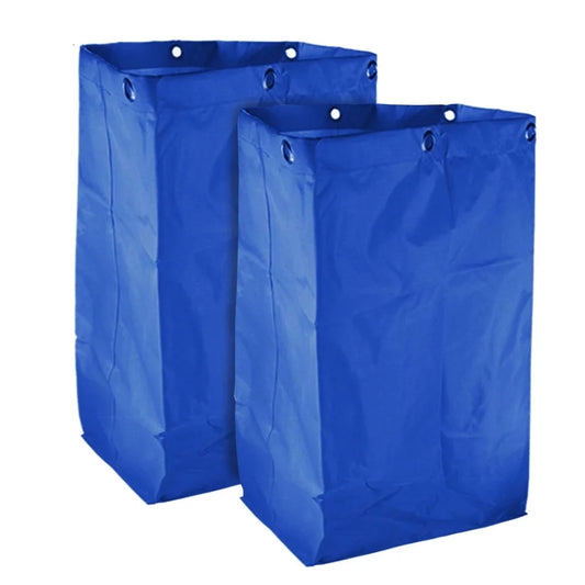 Janitor Housekeeping Cart 2X Oxford Waterproof Reusable Replacement Bag Blue