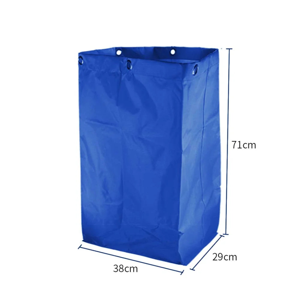 Janitor Housekeeping Cart 2X Oxford Waterproof Reusable Replacement Bag Blue