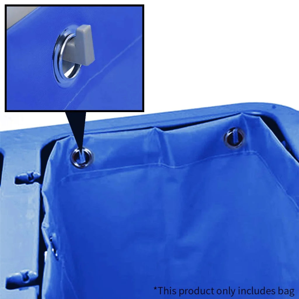 Janitor Housekeeping Cart 2X Oxford Waterproof Reusable Replacement Bag Blue