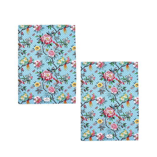 Jardin Peony Cotton Kitchen Tea Towels Set of 2 - 50x70cm