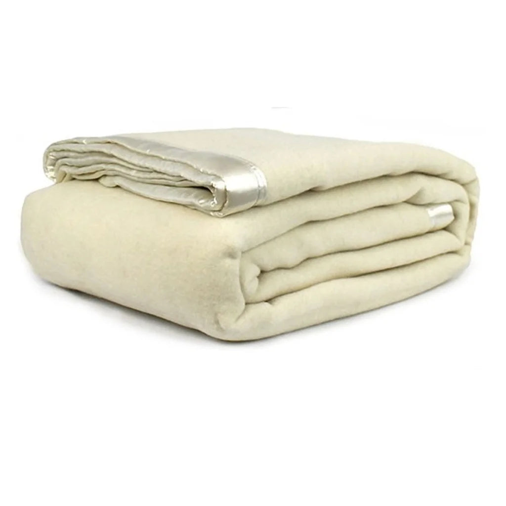 Jason 400GSM Australian Washable Wool Blanket Ivory