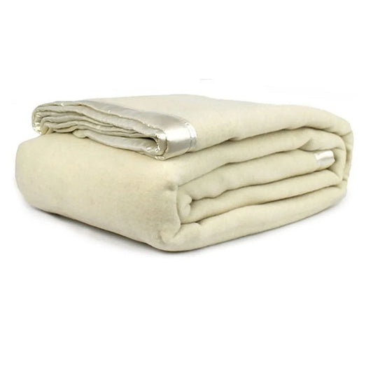 Jason 400GSM Australian Washable Wool Blanket Ivory