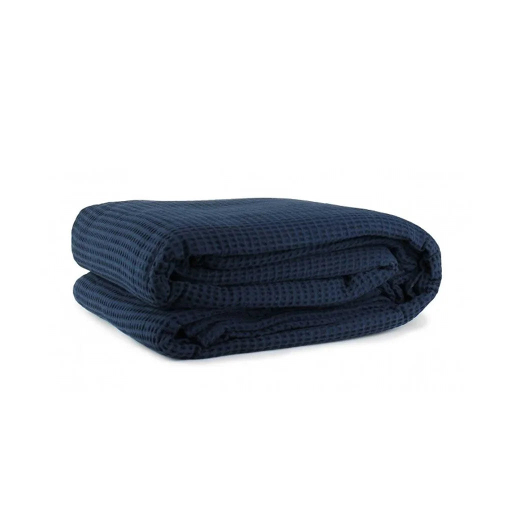 Jason Cotton Waffle Blanket Navy - King - Home & Garden >