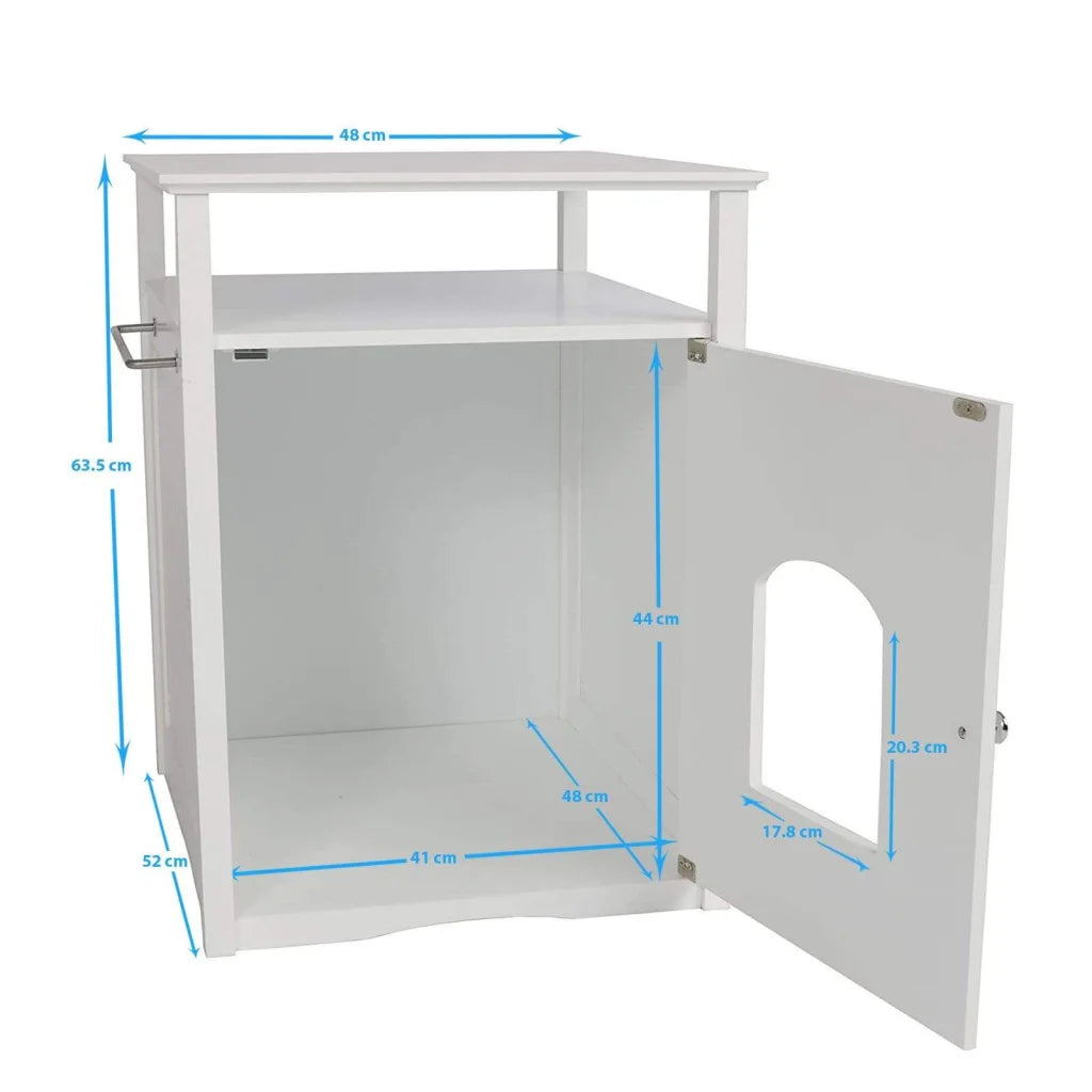 Jasper 2 Cat Litter Cabinet - White - Pet Care