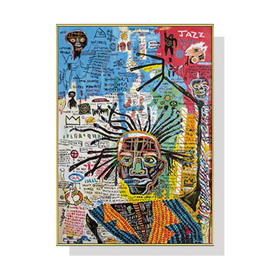 Jazz Canvas Wall Art Gold Frame 60cm x 90cm - Spring Fever