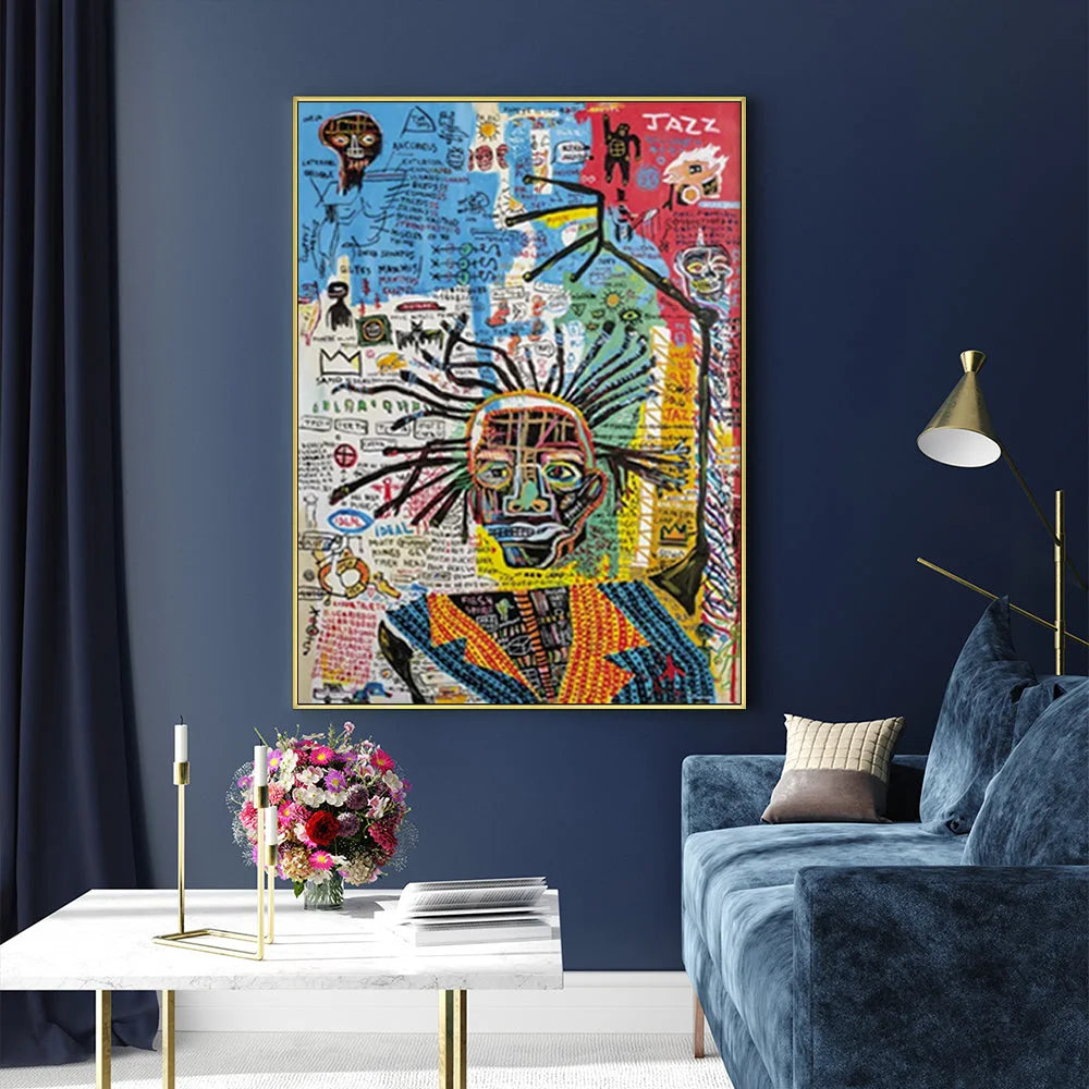 Jazz Canvas Wall Art Gold Frame 60cm x 90cm - Spring Fever
