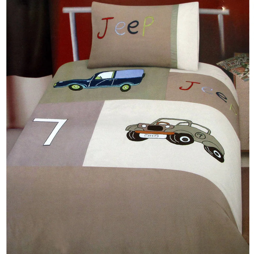 Jeep Classics Embroidered Quilt Cover Set Single - Home &
