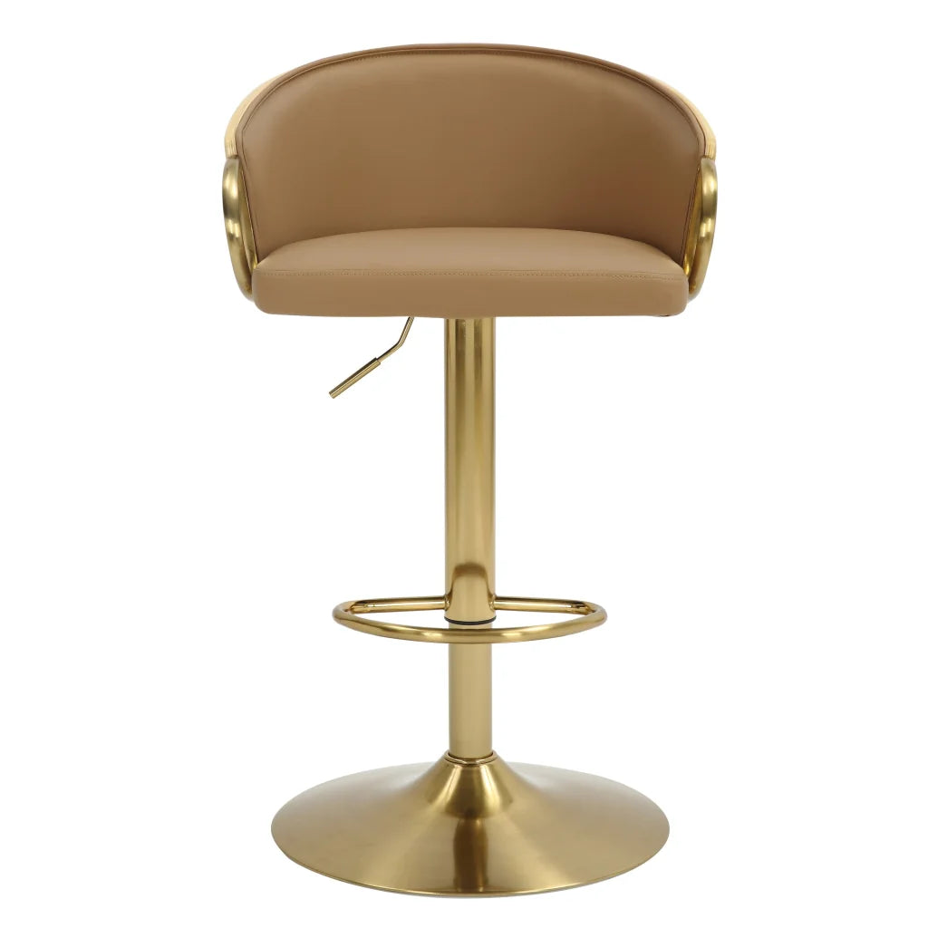 JENSEN GOLD GAS LIFT BAR STOOL - Furniture > Bar Stools &