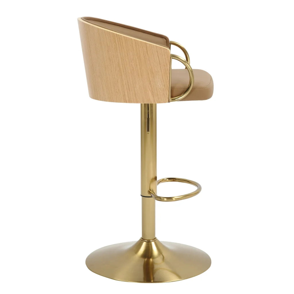JENSEN GOLD GAS LIFT BAR STOOL - Furniture > Bar Stools &