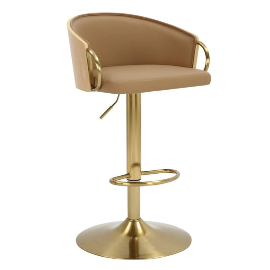 JENSEN GOLD GAS LIFT BAR STOOL - Furniture > Bar Stools &