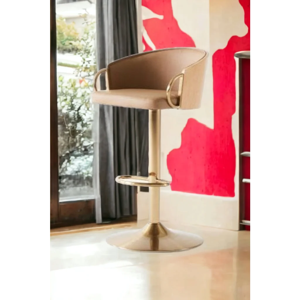 JENSEN GOLD GAS LIFT BAR STOOL - Furniture > Bar Stools &