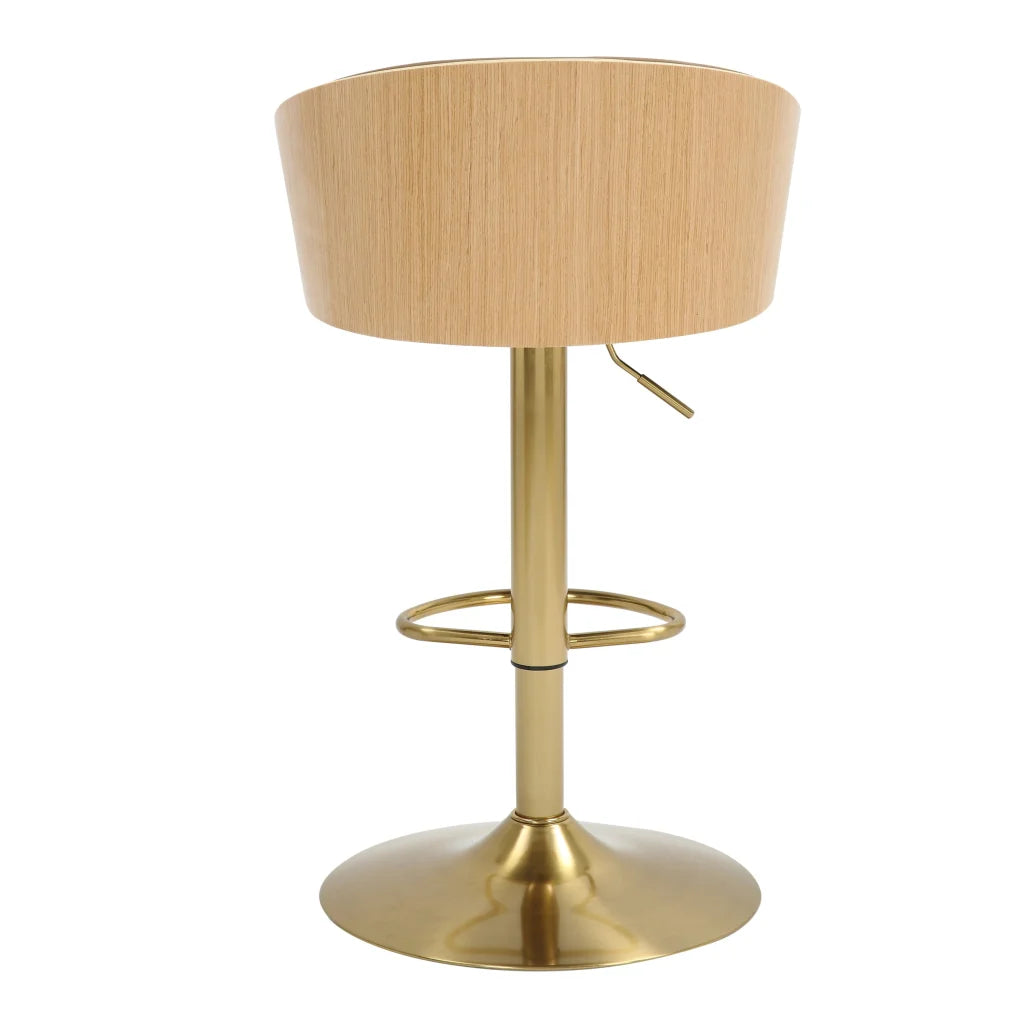 JENSEN GOLD GAS LIFT BAR STOOL - Furniture > Bar Stools &