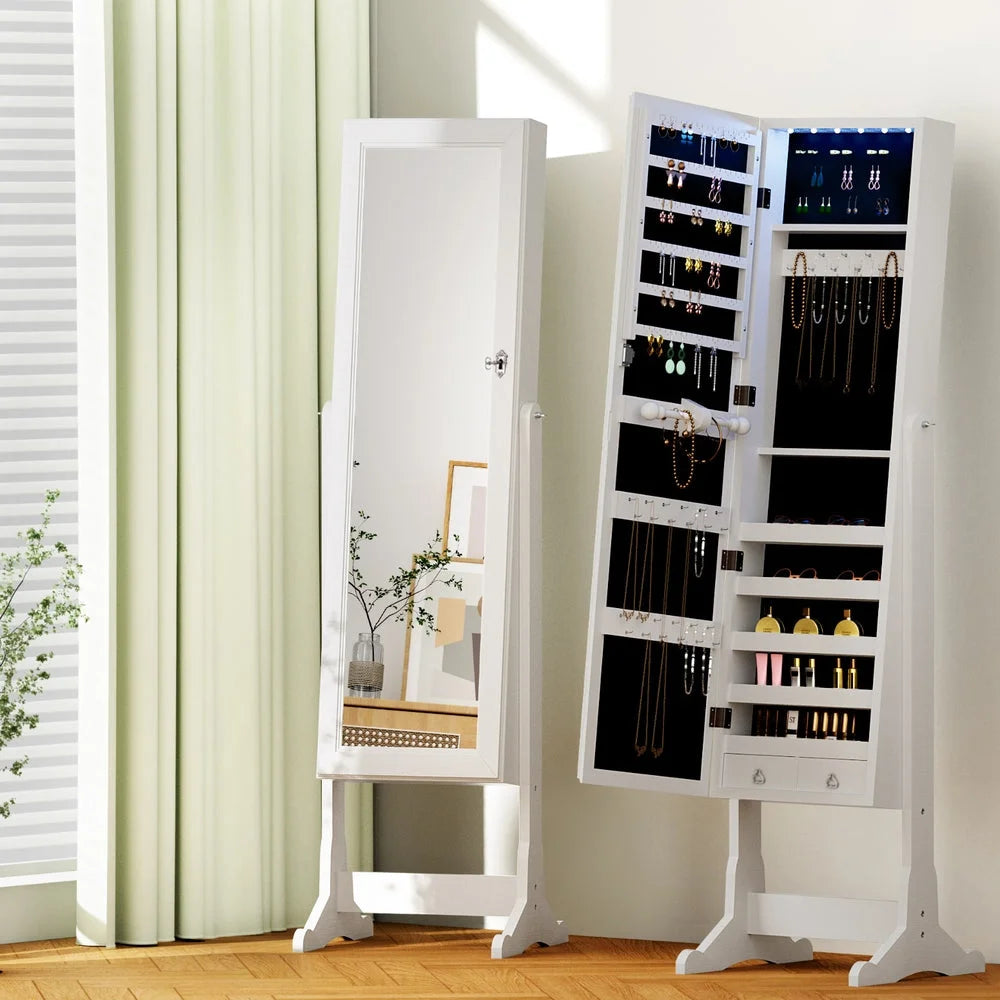 Jewellery Cabinet Mirror Free Standing - Home & Garden