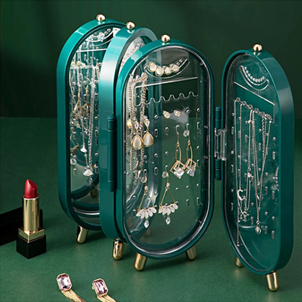 Jewellery Storage Box Earrings Necklace Organizer 4 Doors