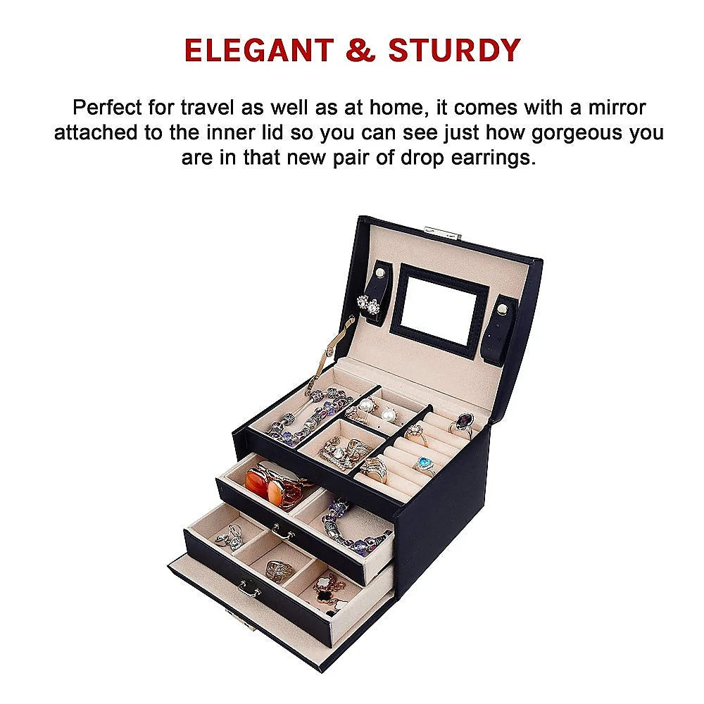 Jewellery Storage Box Girls Rings Necklaces Display