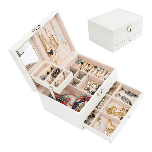 Jewellery Storage Box Girls Rings Necklaces Display