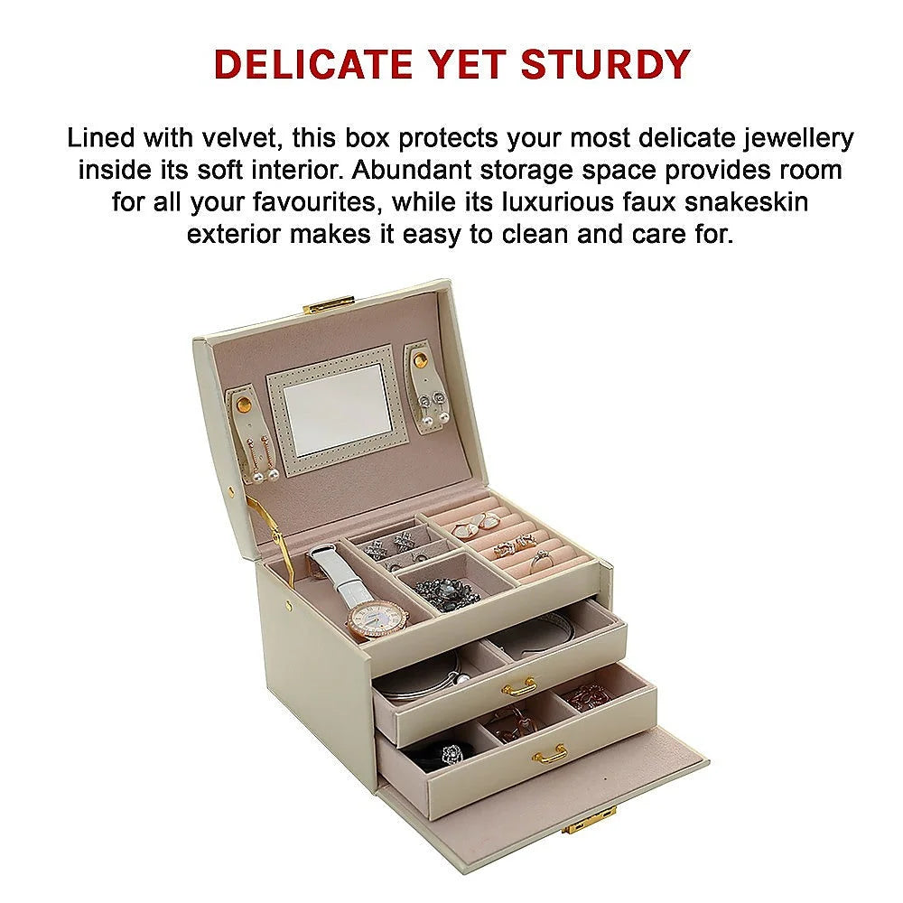 Jewellery Storage Box Girls Rings Necklaces Display