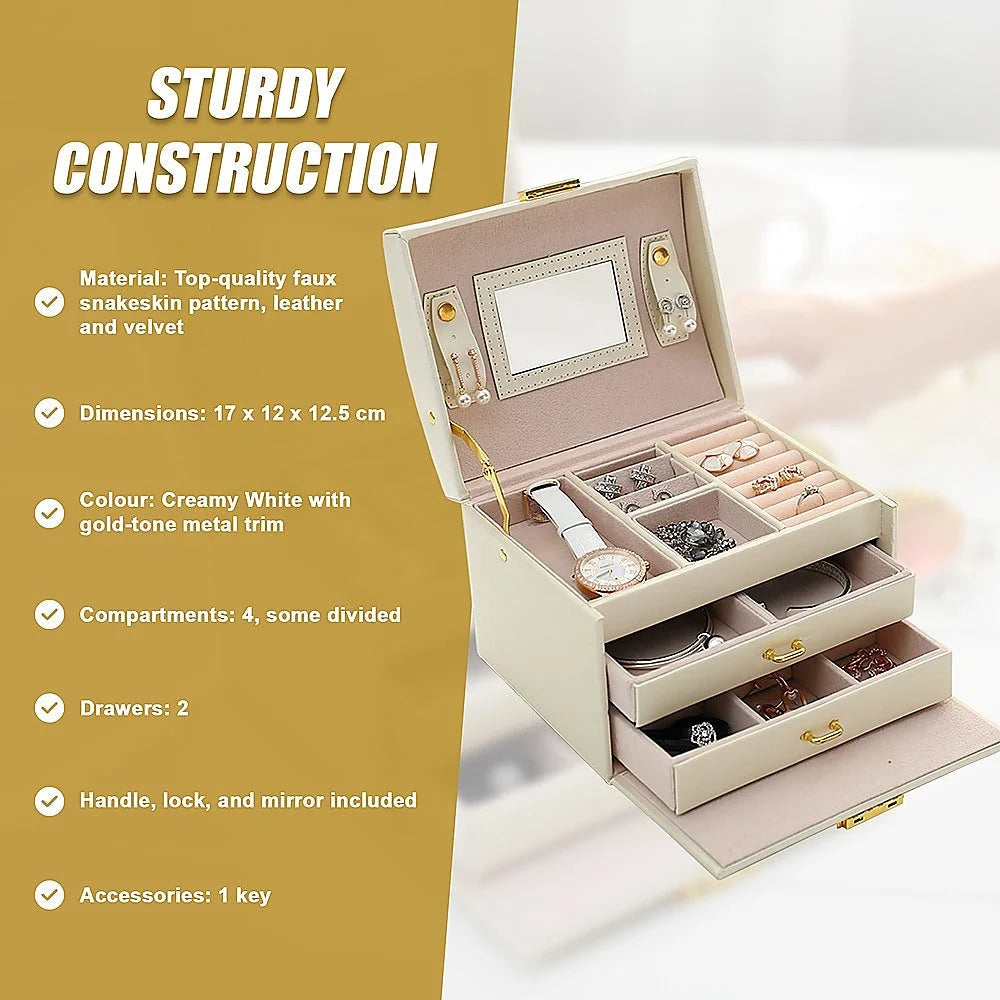 Jewellery Storage Box Girls Rings Necklaces Display