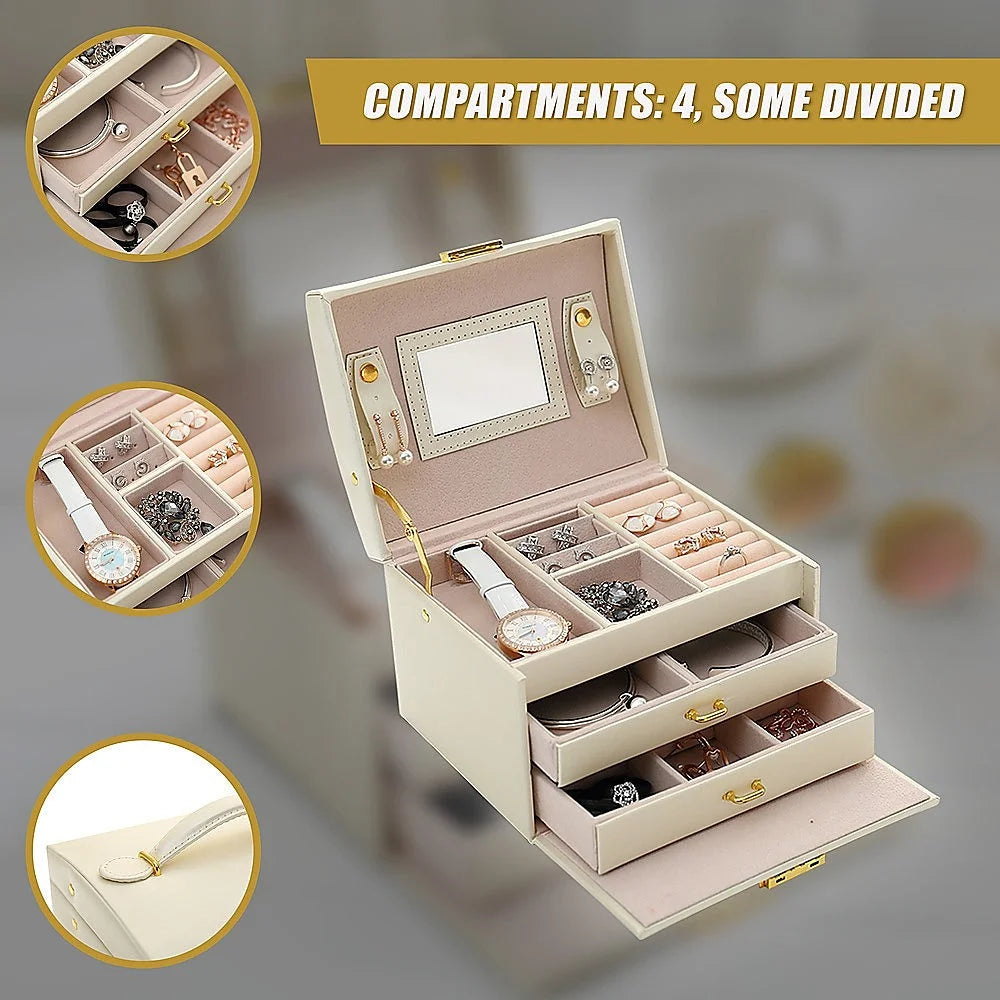 Jewellery Storage Box Girls Rings Necklaces Display