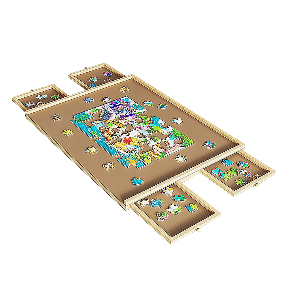 Jigsaw Puzzle Table Board Wooden Storage Tray for Adults
