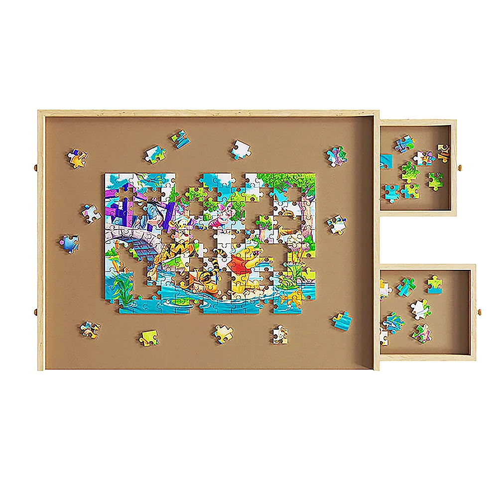 Jigsaw Puzzle Table Board Wooden Storage Tray for Adults