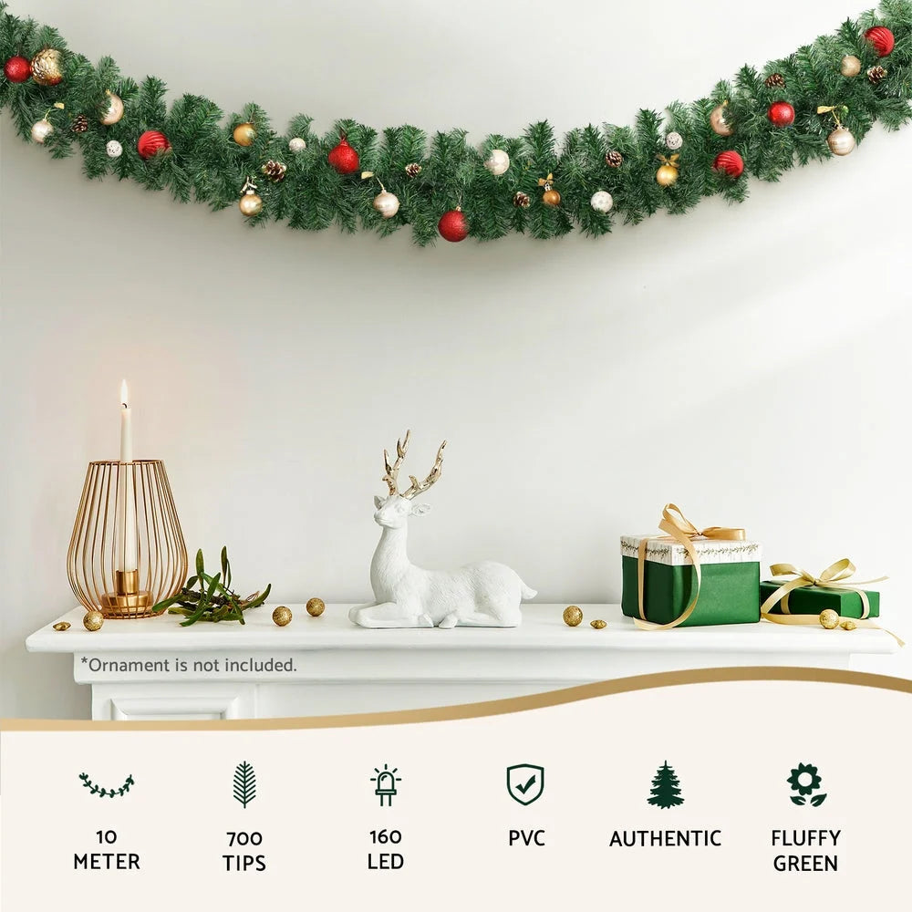 Jingle Jollys 10M Christmas Garland LED Lights Party Xmas