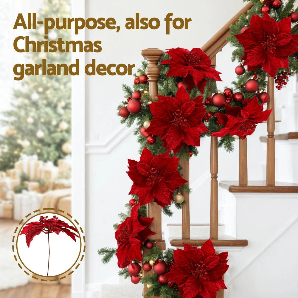 Jingle Jollys 14Pcs Christmas Tree Flowers Set Xmas Garland