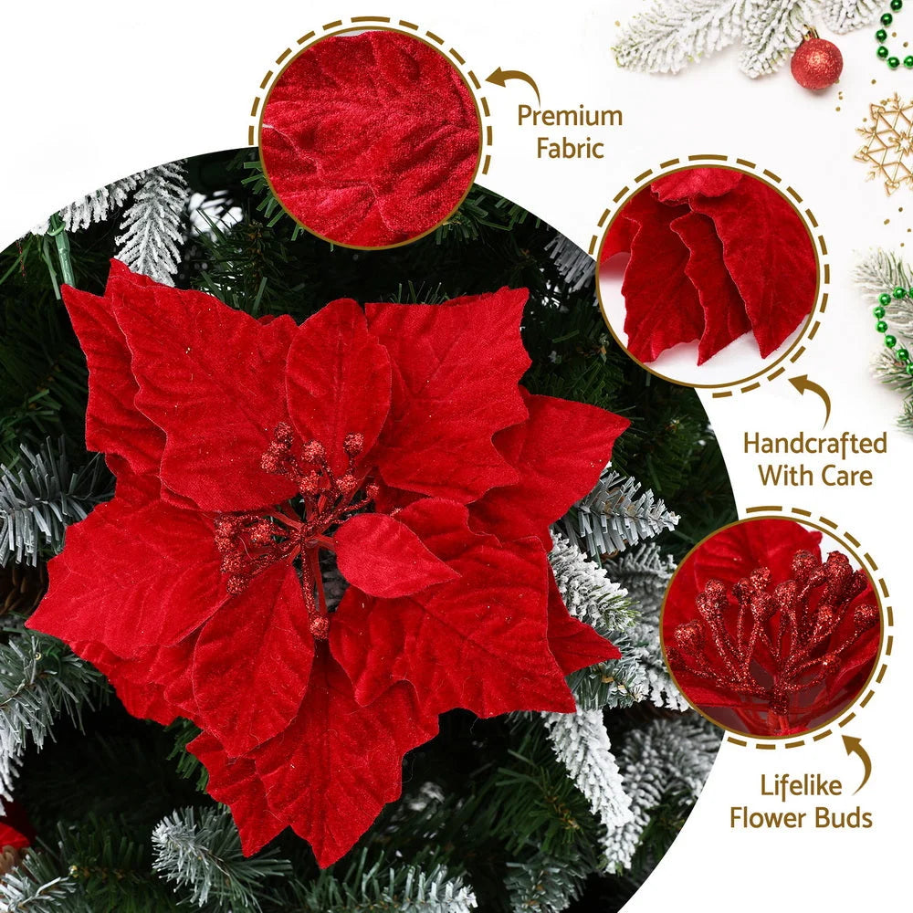 Jingle Jollys 14Pcs Christmas Tree Flowers Set Xmas Garland