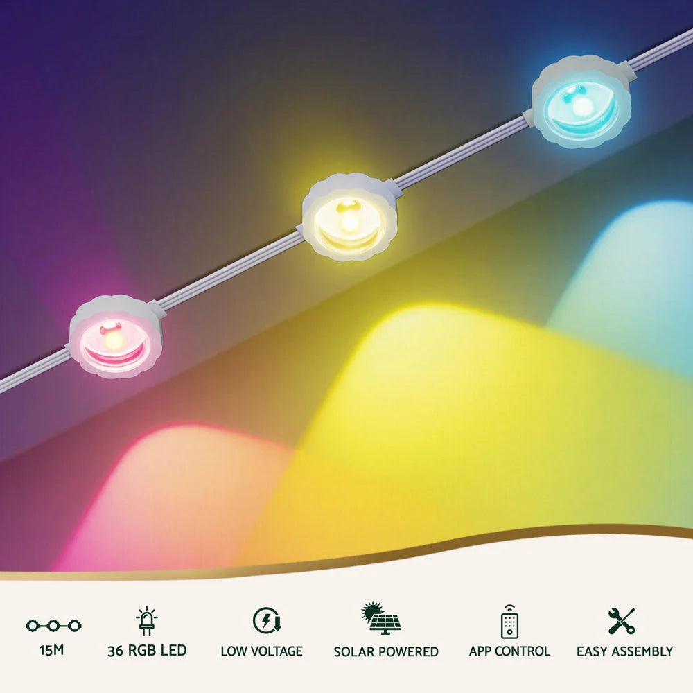 Jingle Jollys 15M Christmas Lights Permanent String Eaves