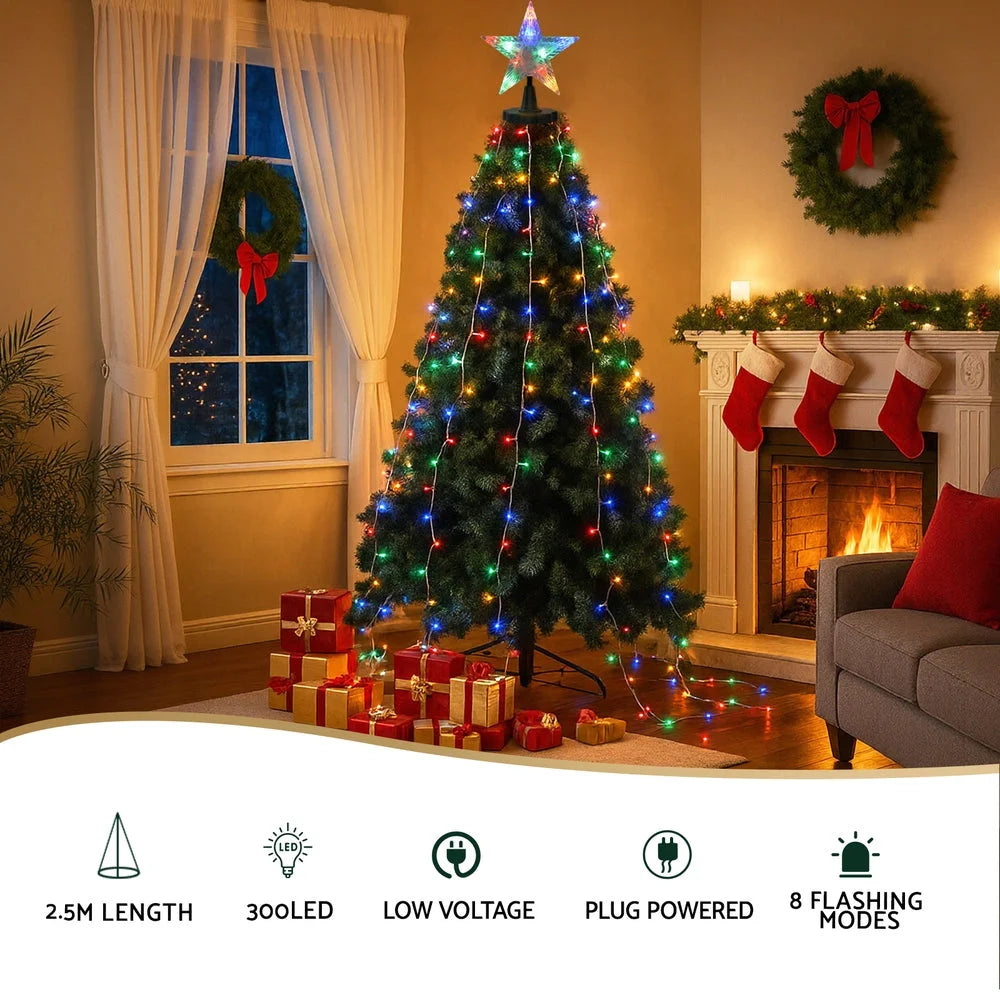 Jingle Jollys 2.5M Christmas Lights Waterfall String Light