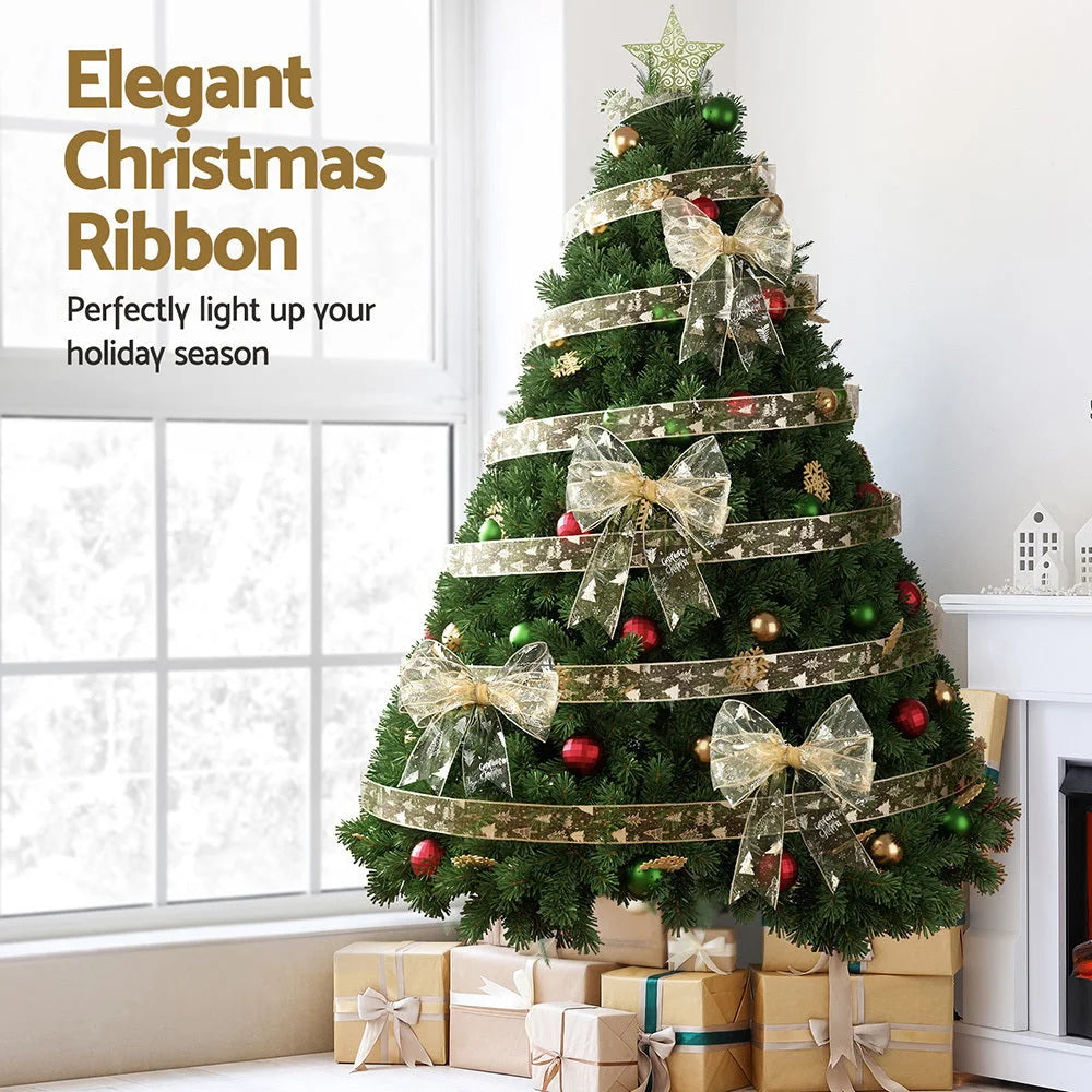 Jingle Jollys 20M Christmas Ribbon Roll Bow Printed Xmas