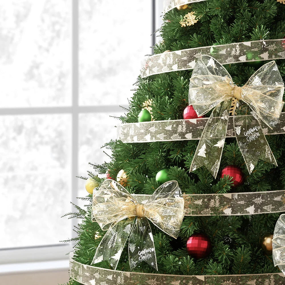 Jingle Jollys 20M Christmas Ribbon Roll Bow Printed Xmas