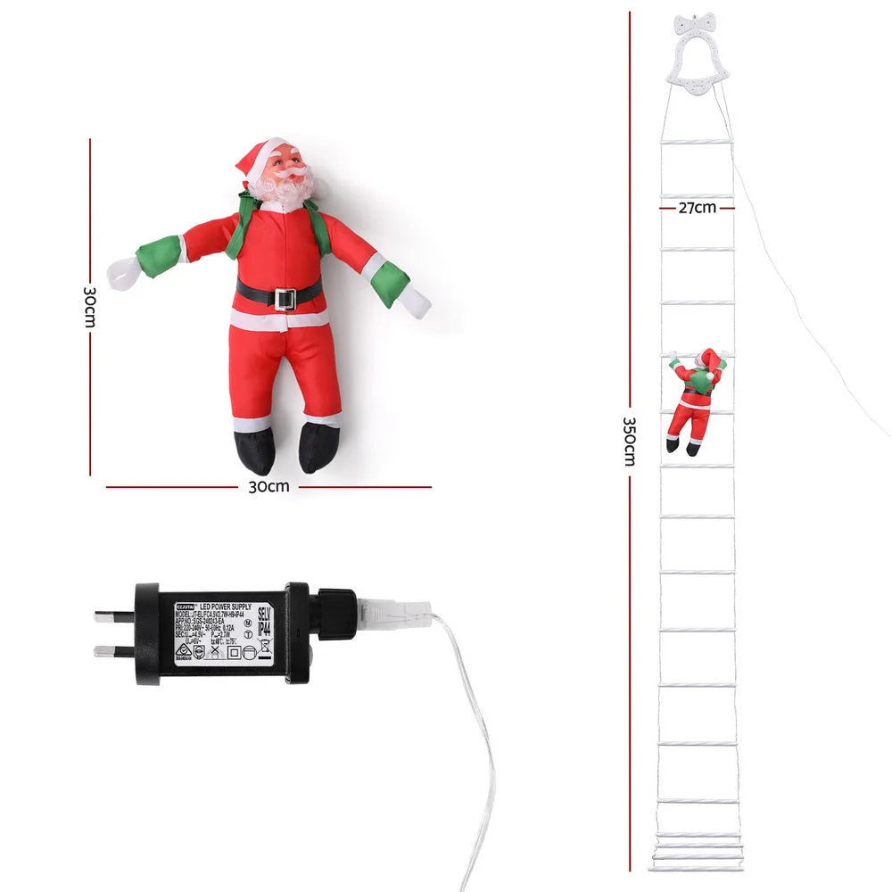 Jingle Jollys 3.5M Christmas Lights 300 LED Ladder Light