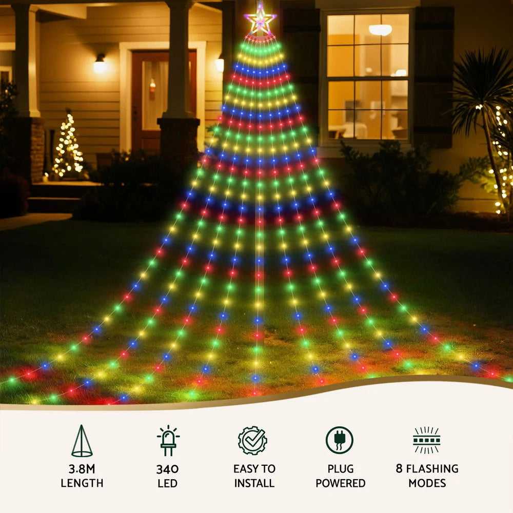 Jingle Jollys 3.8M Christmas Lights Waterfall String Light