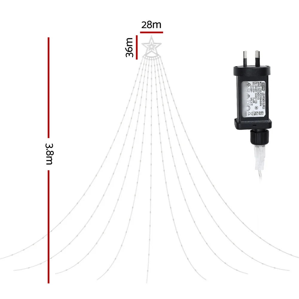 Jingle Jollys 3.8M Christmas Lights Waterfall String Light
