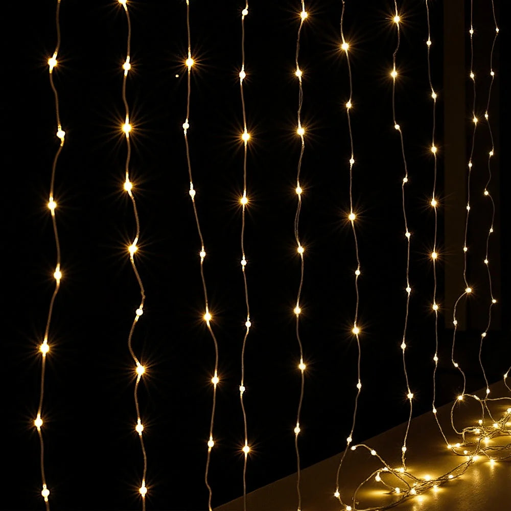 Jingle Jollys 3X3M Christmas Lights Curtain String Light